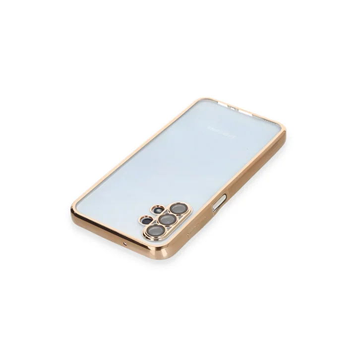 Mey İthalat®  Samsung Galaxy A13 4G Kılıf  Lensli Silikon - Gold