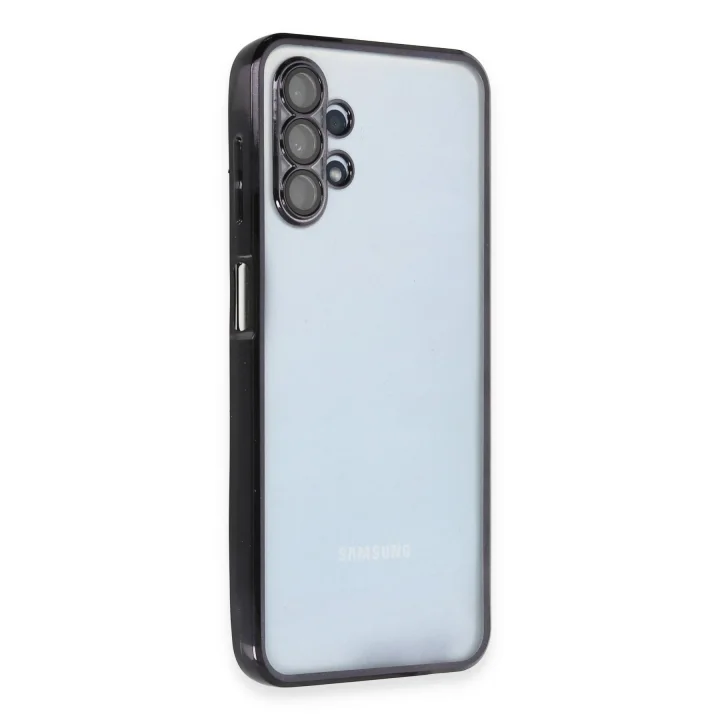 Mey İthalat®  Samsung Galaxy A13 4G Kılıf  Lensli Silikon - Siyah