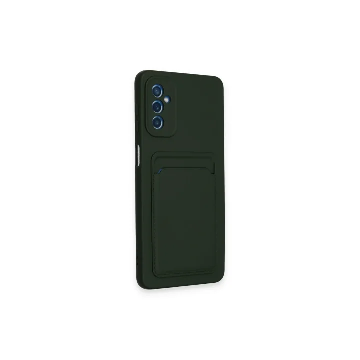 Mey İthalat®  Samsung Galaxy A14 4G Kılıf Kelvin Kartvizitli Silikon - Koyu Yeşil