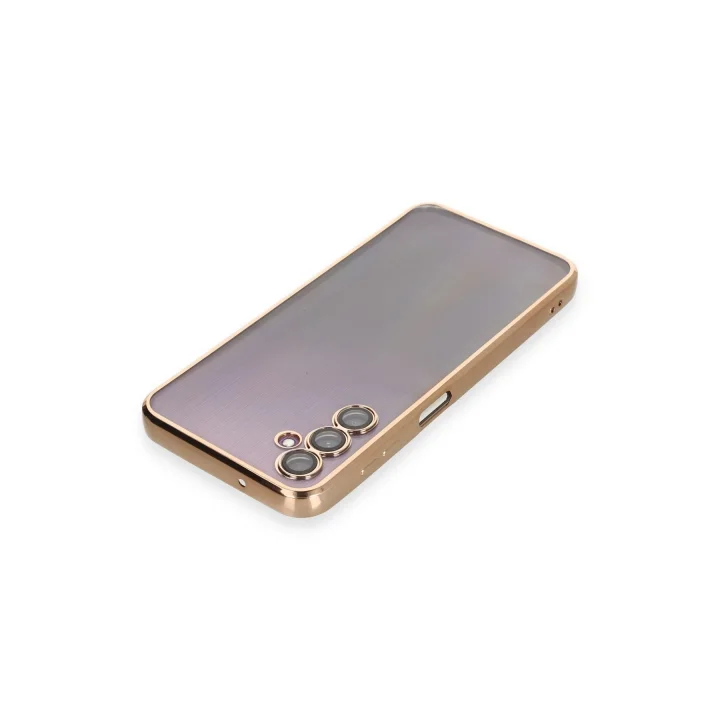 Mey İthalat®  Samsung Galaxy A14 4G Kılıf  Lensli Silikon - Gold