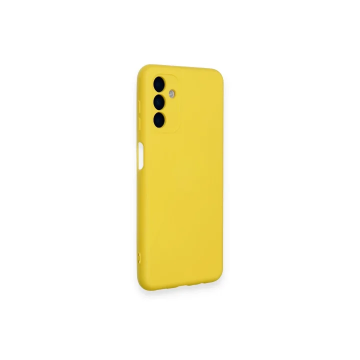Mey İthalat®  Samsung Galaxy A14 4G Kılıf Nano içi Kadife Silikon - Sarı