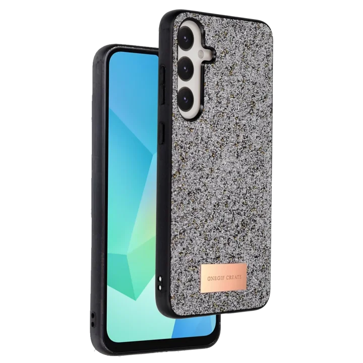 Mey İthalat®  Samsung Galaxy A16 5G Bright Simli Kapak - Gümüş