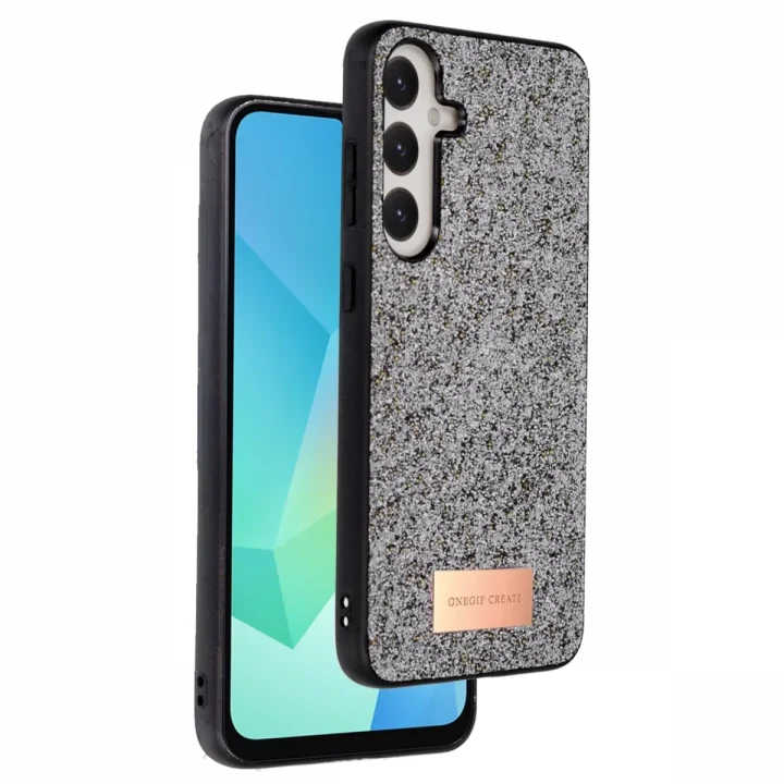 Mey İthalat®  Samsung Galaxy A16 5G Bright Simli Kapak - Gümüş