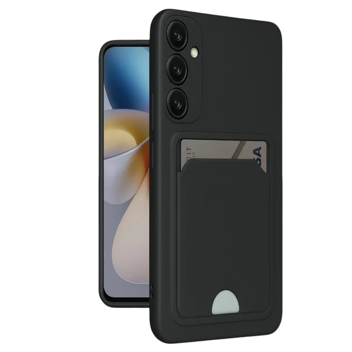 Mey İthalat®  Samsung Galaxy A16 5G Kılıf Kelvin Kartvizitli Silikon - Siyah