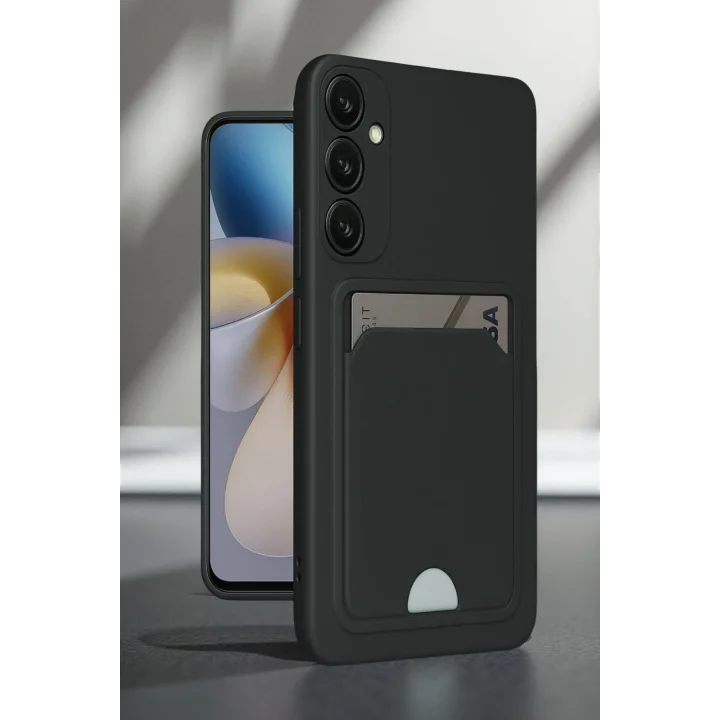 Mey İthalat®  Samsung Galaxy A16 5G Kılıf Kelvin Kartvizitli Silikon - Siyah
