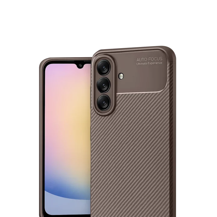 Mey İthalat®  Samsung Galaxy A17 5G Auto Focus Karbon Kapak - Kahverengi