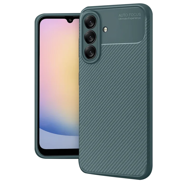 Mey İthalat®  Samsung Galaxy A17 5G Auto Focus Karbon Kapak - Koyu Yeşil