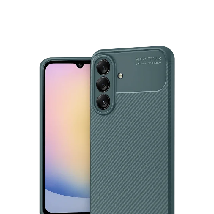 Mey İthalat®  Samsung Galaxy A17 5G Auto Focus Karbon Kapak - Koyu Yeşil