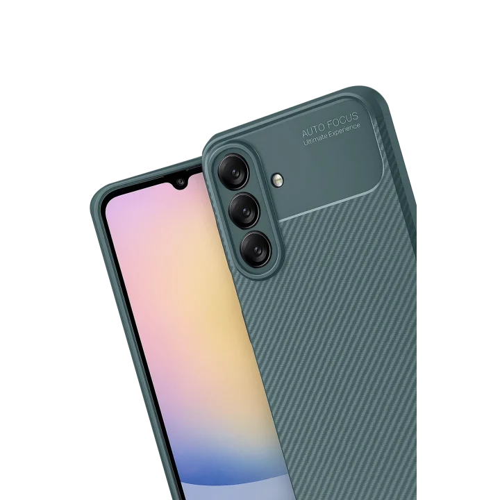 Mey İthalat®  Samsung Galaxy A17 5G Auto Focus Karbon Kapak - Koyu Yeşil