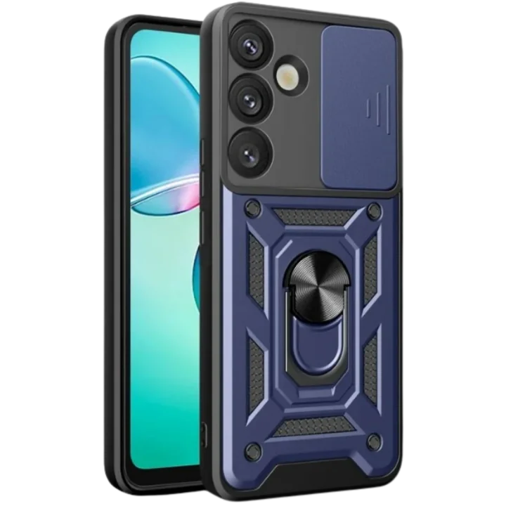 Mey İthalat®  Samsung Galaxy A17 5G Pars Lens Yüzüklü Silikon - Lacivert