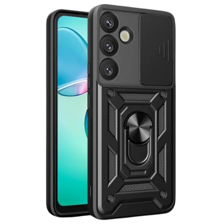 Mey İthalat®  Samsung Galaxy A17 5G Pars Lens Yüzüklü Silikon - Siyah