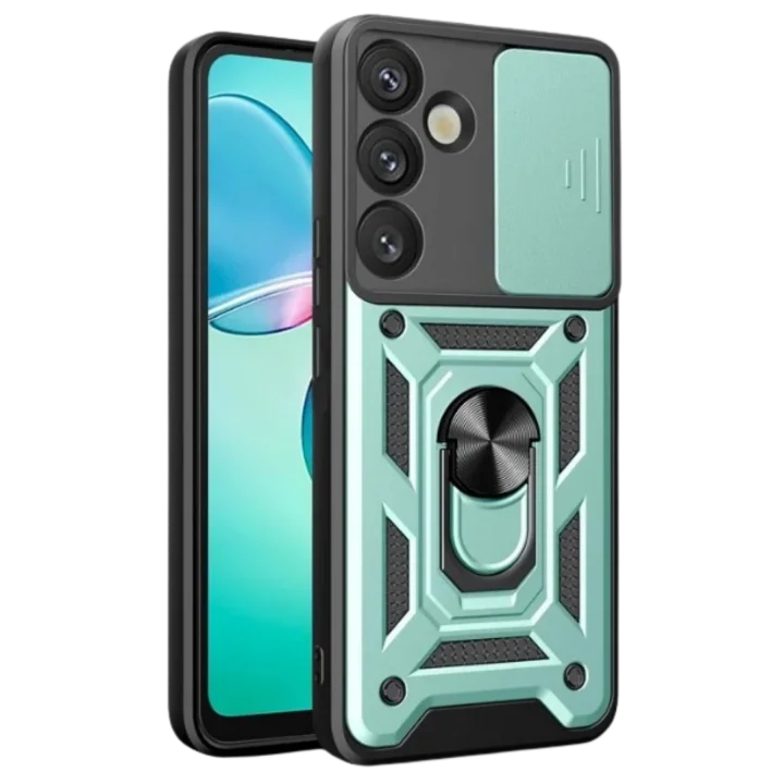 Mey İthalat®  Samsung Galaxy A17 5G Pars Lens Yüzüklü Silikon - Yeşil