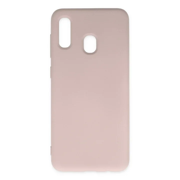 Mey İthalat®  Samsung Galaxy A20 Kılıf Nano içi Kadife Silikon - Pudra