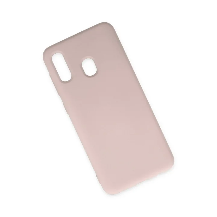 Mey İthalat®  Samsung Galaxy A20 Kılıf Nano içi Kadife Silikon - Pudra