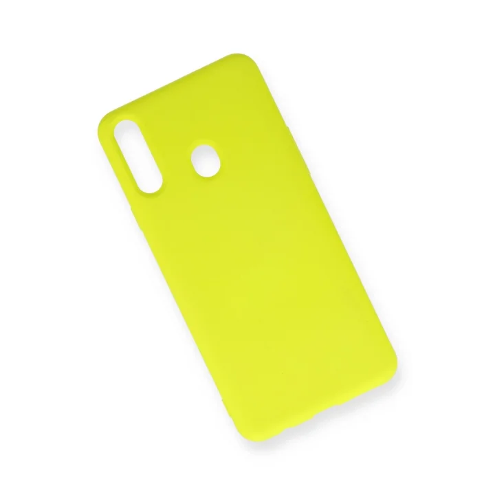 Mey İthalat®  Samsung Galaxy A20S Kılıf Nano içi Kadife Silikon - Sarı