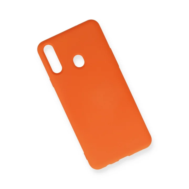 Mey İthalat®  Samsung Galaxy A20S Kılıf Nano içi Kadife Silikon - Turuncu