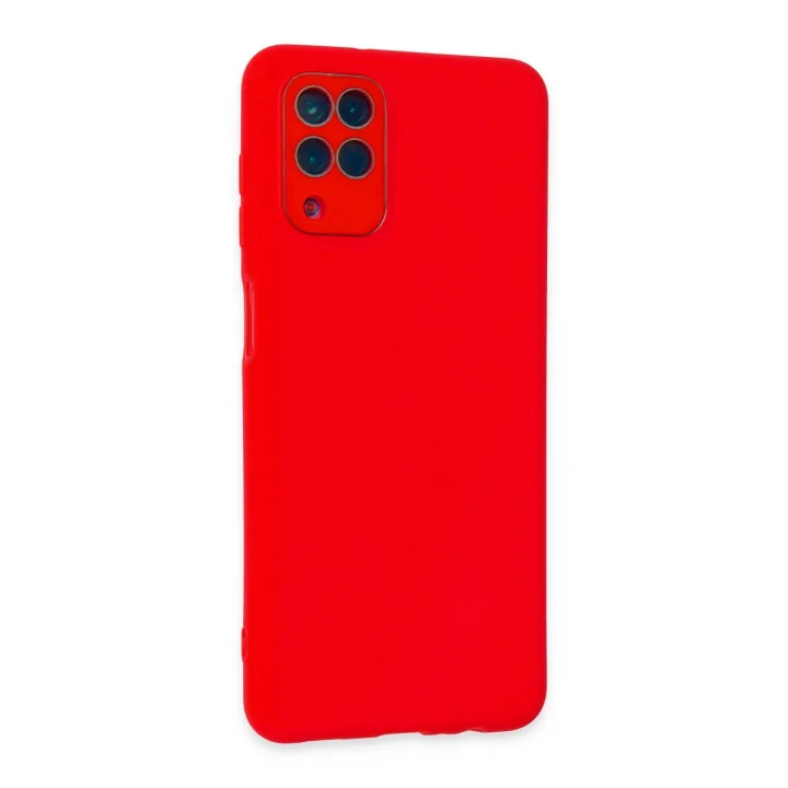 Mey İthalat®  Samsung Galaxy A22 Kılıf Lansman Glass Kapak - Kırmızı