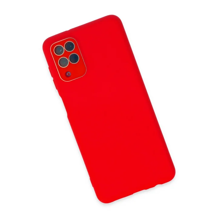 Mey İthalat®  Samsung Galaxy A22 Kılıf Lansman Glass Kapak - Kırmızı