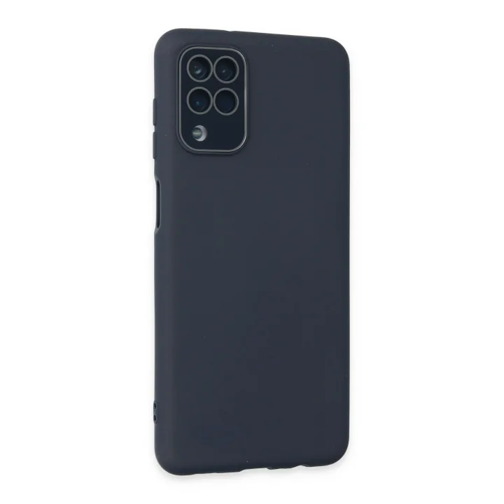 Mey İthalat®  Samsung Galaxy A22 Kılıf Lansman Glass Kapak - Lacivert