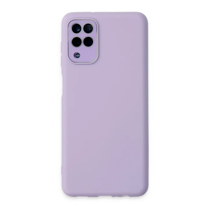 Mey İthalat®  Samsung Galaxy A22 Kılıf Lansman Glass Kapak - Lila