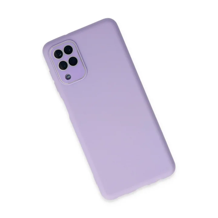Mey İthalat®  Samsung Galaxy A22 Kılıf Lansman Glass Kapak - Lila