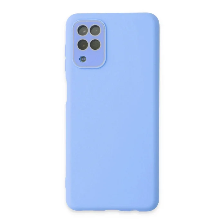 Mey İthalat®  Samsung Galaxy A22 Kılıf Lansman Glass Kapak - Mavi