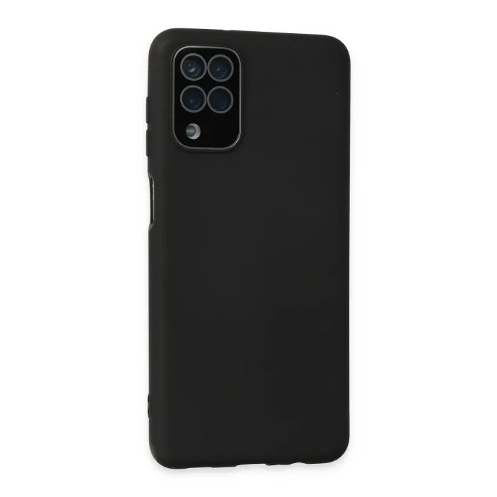 Mey İthalat®  Samsung Galaxy A22 Kılıf Lansman Glass Kapak - Siyah