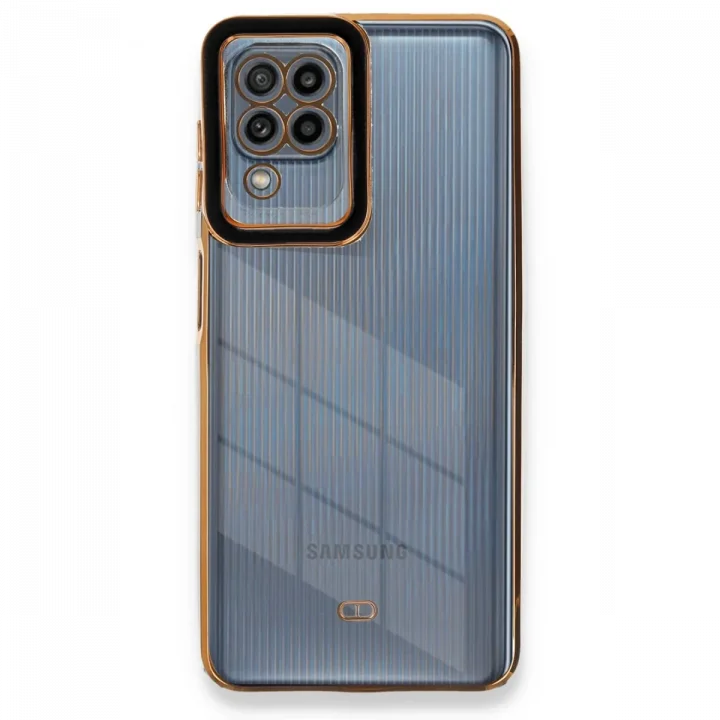 Mey İthalat®  Samsung Galaxy A22 Kılıf Liva Lens Silikon - Siyah