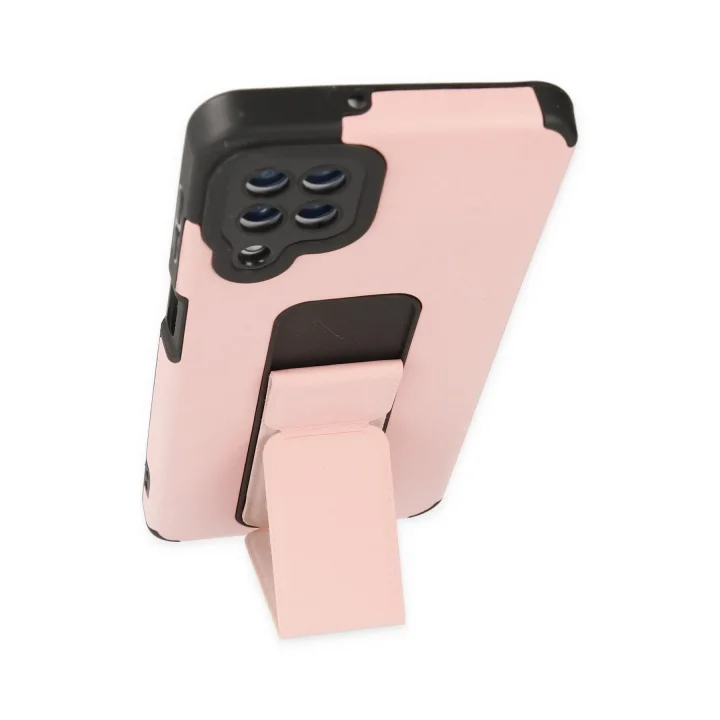 Mey İthalat®  Samsung Galaxy A22 Kılıf Mega Standlı Silikon - Pudra