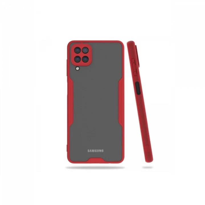Mey İthalat®  Samsung Galaxy A22 Kılıf Platin Silikon - Kırmızı
