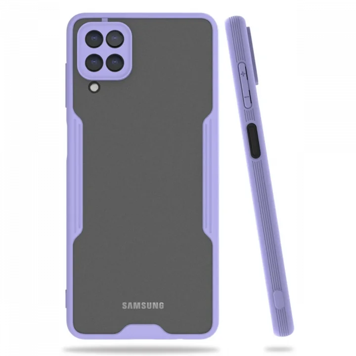 Mey İthalat®  Samsung Galaxy A22 Kılıf Platin Silikon - Lila