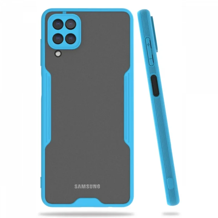 Mey İthalat®  Samsung Galaxy A22 Kılıf Platin Silikon - Mavi