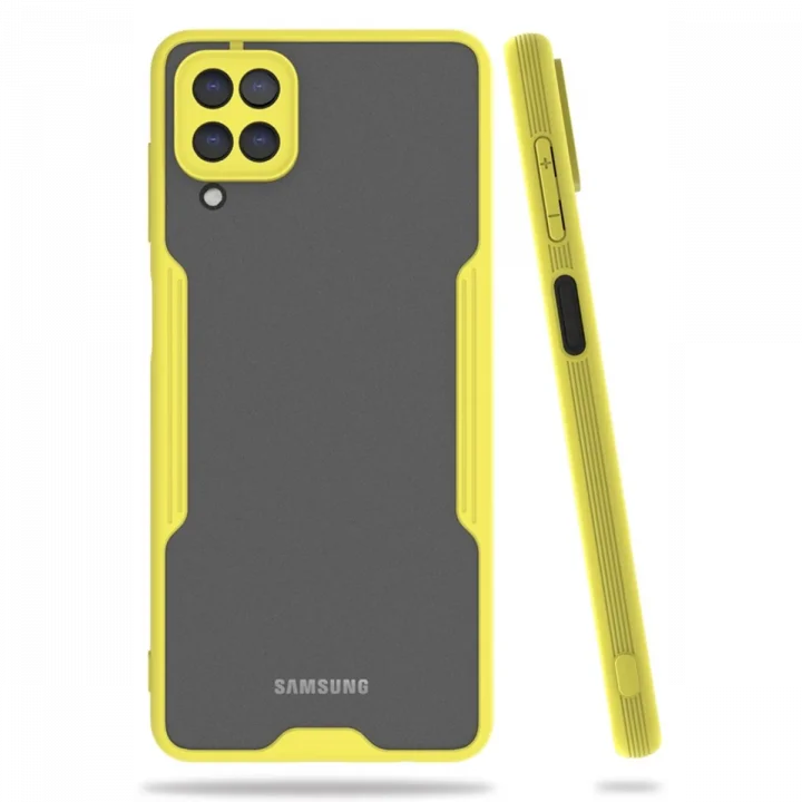 Mey İthalat®  Samsung Galaxy A22 Kılıf Platin Silikon - Sarı