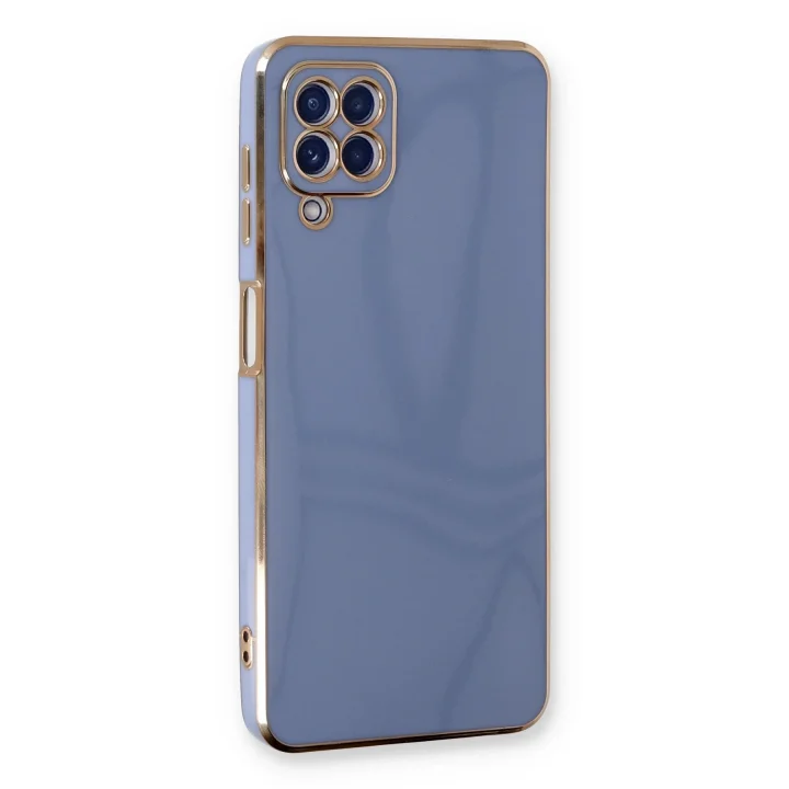 Mey İthalat®  Samsung Galaxy A22 Kılıf Volet Silikon - Mavi