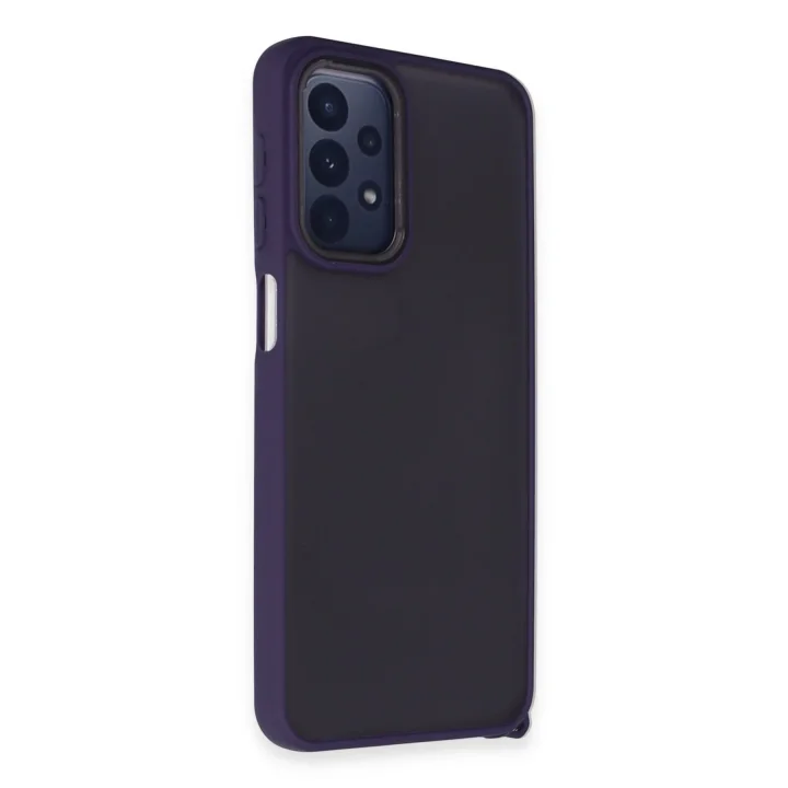 Mey İthalat®  Samsung Galaxy A23 4G Kılıf Elegant Kapak - Derin Mor