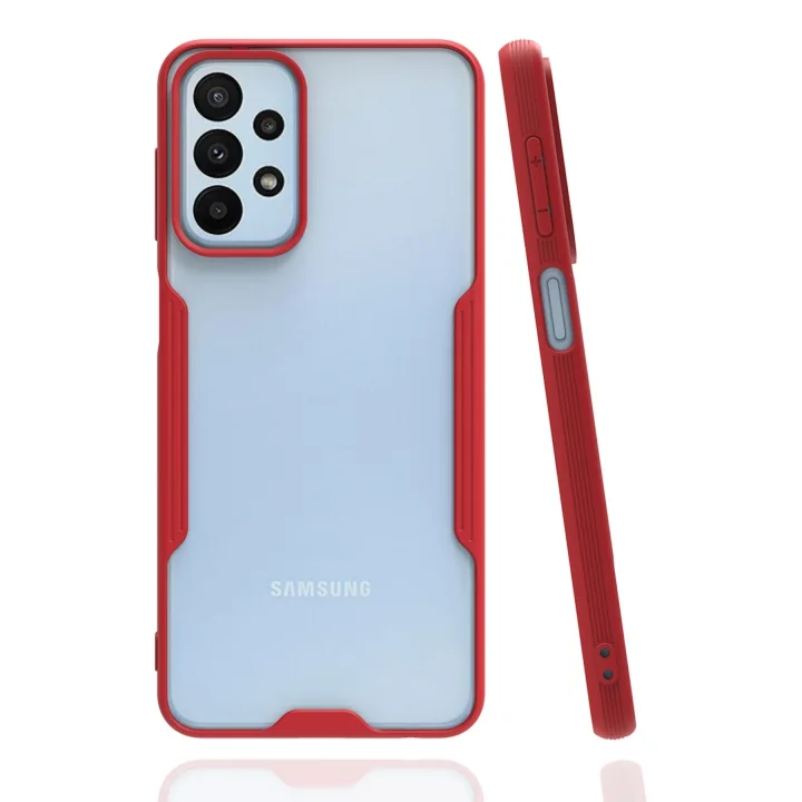 Mey İthalat®  Samsung Galaxy A23 4G Kılıf Platin Silikon - Kırmızı