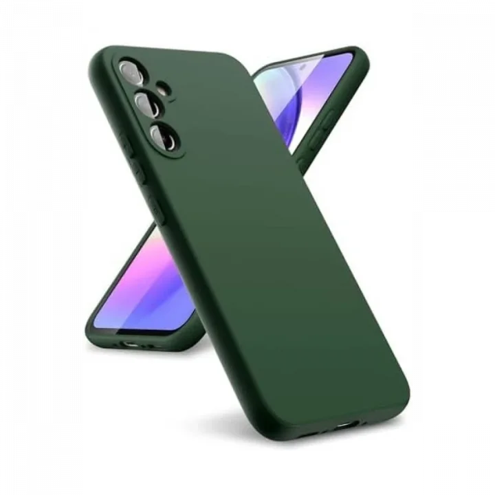 Mey İthalat®  Samsung Galaxy A24 4G Kılıf First Silikon - Koyu Yeşil