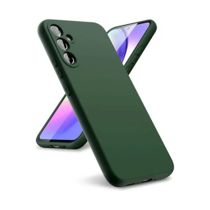 Mey İthalat®  Samsung Galaxy A24 4G Kılıf First Silikon - Koyu Yeşil