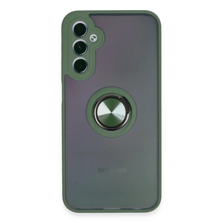 Mey İthalat®  Samsung Galaxy A24 4G Kılıf Montreal Yüzüklü Silikon Kapak - Yeşil