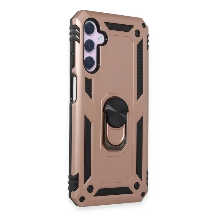 Mey İthalat®  Samsung Galaxy A24 4G Kılıf Sofya Yüzüklü Silikon Kapak - Rose