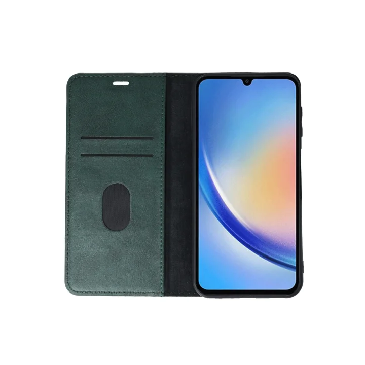 Mey İthalat®  Samsung Galaxy A24 4G Kılıf Trend S Plus Kapaklı Kılıf - Yeşil