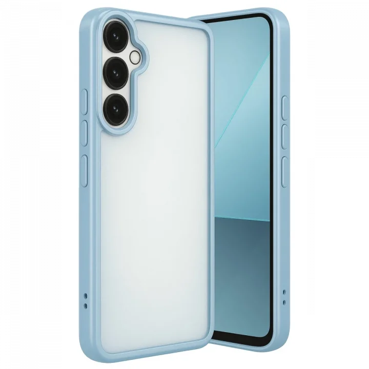 Mey İthalat®  Samsung Galaxy A24 4G Prime Kılıf  Lensli Silikon - Açık Mavi