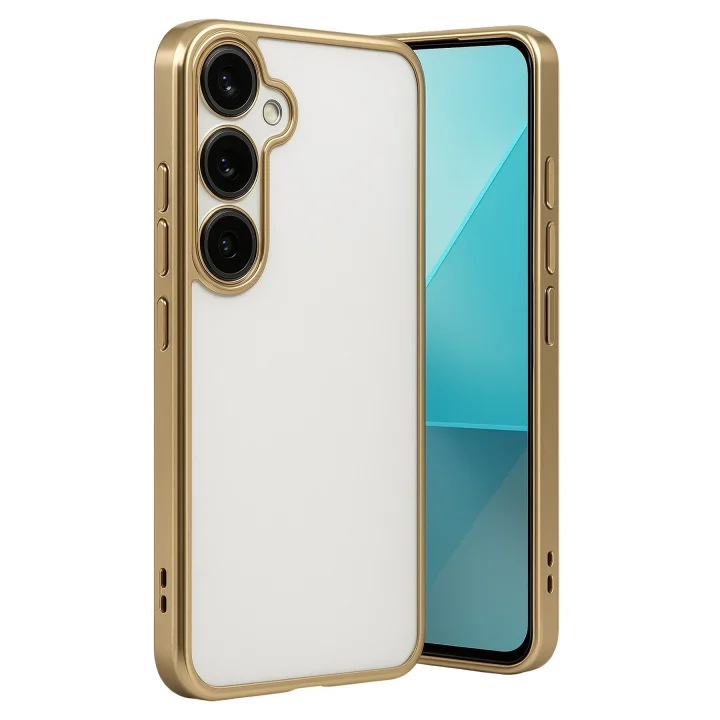 Mey İthalat®  Samsung Galaxy A24 4G Prime Kılıf  Lensli Silikon - Gold