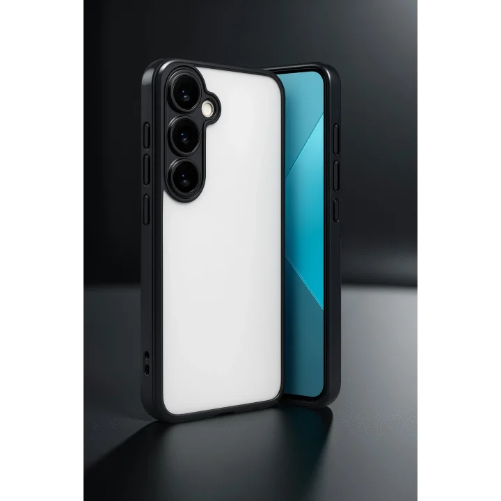 Mey İthalat®  Samsung Galaxy A24 4G Prime Kılıf  Lensli Silikon - Siyah