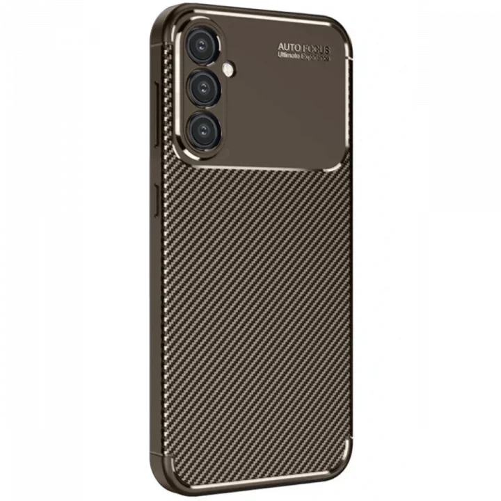 Mey İthalat®  Samsung Galaxy A26 Kılıf Auto Focus Karbon Kapak - Kahverengi