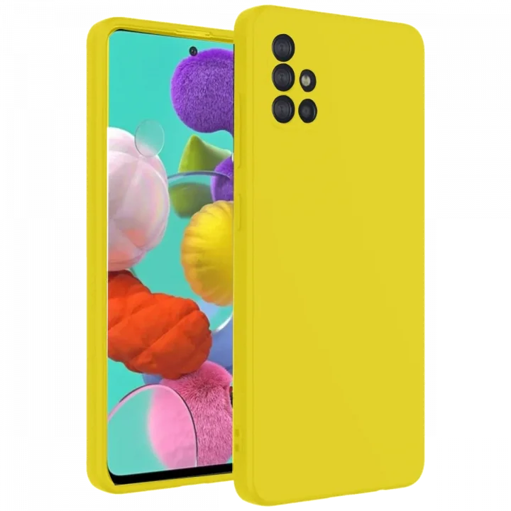 Mey İthalat®  Samsung Galaxy A31 Kılıf Nano içi Kadife Silikon - Sarı