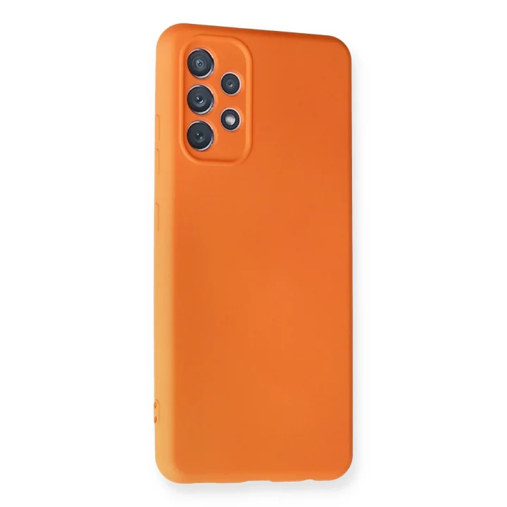 Mey İthalat®  Samsung Galaxy A32 Kılıf Nano içi Kadife Silikon - Turuncu