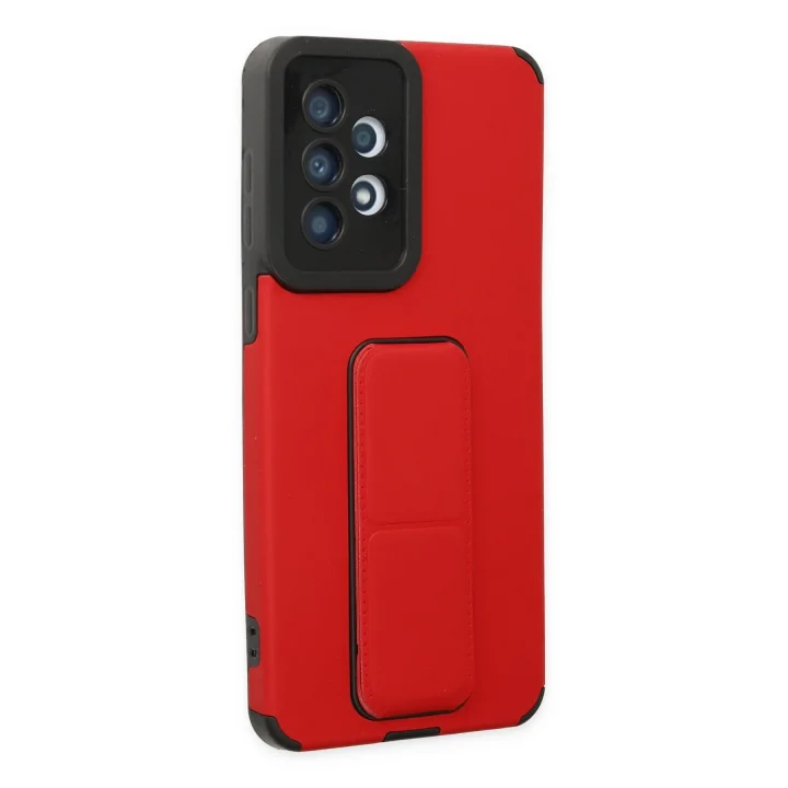 Mey İthalat®  Samsung Galaxy A33 5G Kılıf Mega Standlı Silikon - Kırmızı