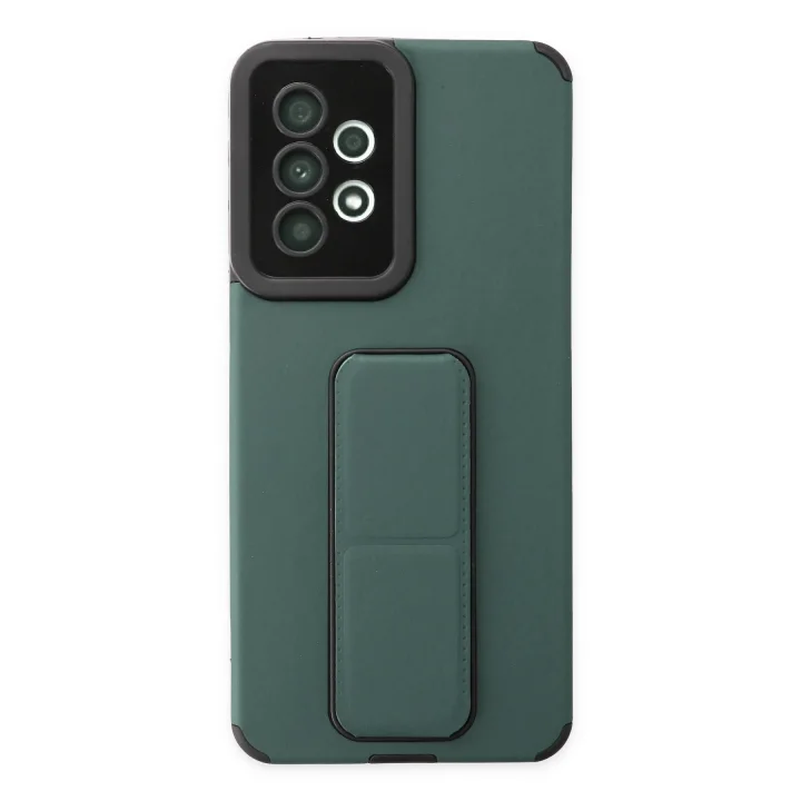 Mey İthalat®  Samsung Galaxy A33 5G Kılıf Mega Standlı Silikon - Yeşil