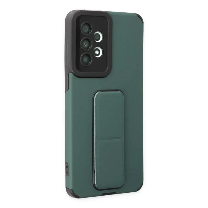 Mey İthalat®  Samsung Galaxy A33 5G Kılıf Mega Standlı Silikon - Yeşil